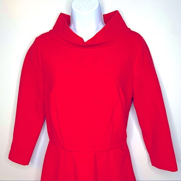 Boden Ribbed Zoe Ponte Dress Red Pepper size 6R - Picture 4 of 13
